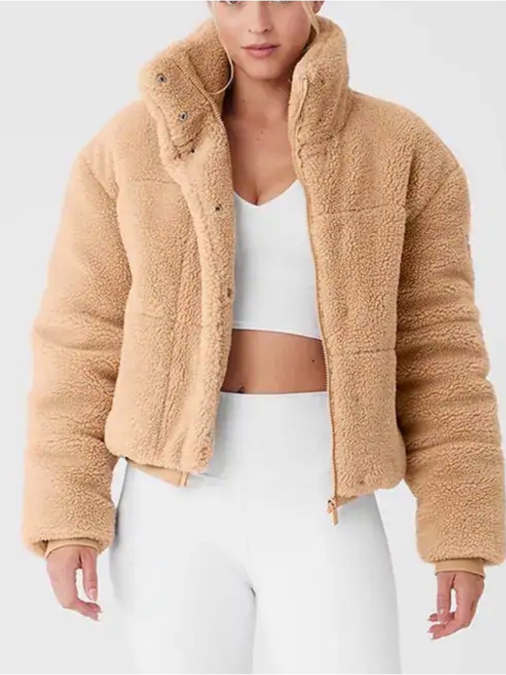 ALO Yoga Camel Teddy Sherpa Jacket